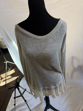 Abercrombie & Fitch Open-Knit Cream Sweater